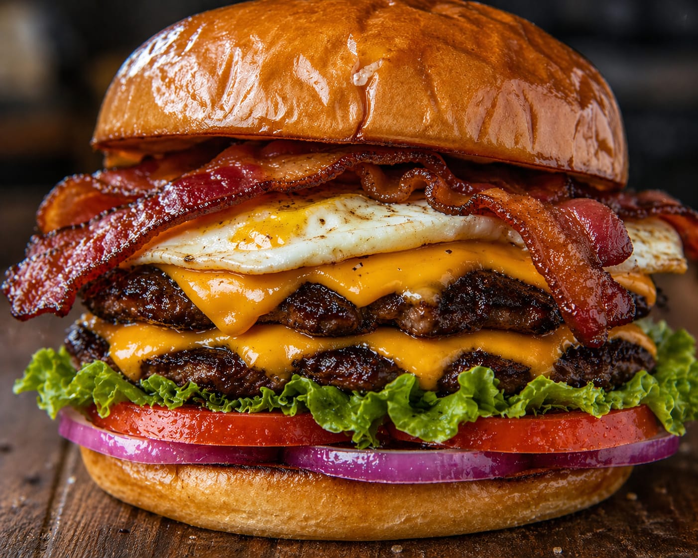 Tony B's double bacon egg cheeseburger