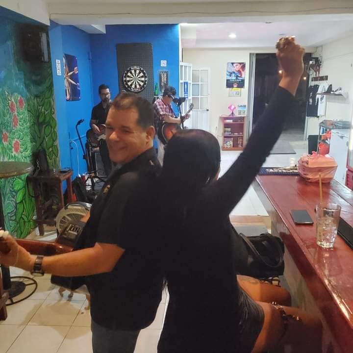 Dancing at Tony B's bar